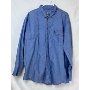 Beretta Men's Blue Chambray Vented Hunting Shirt Athleisure - Large
